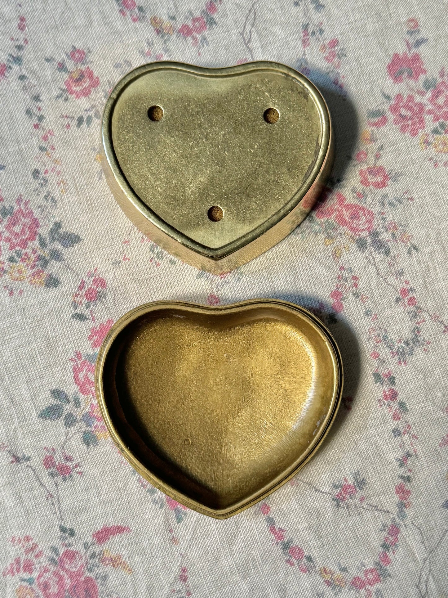 Vintage Brass Heart Box
