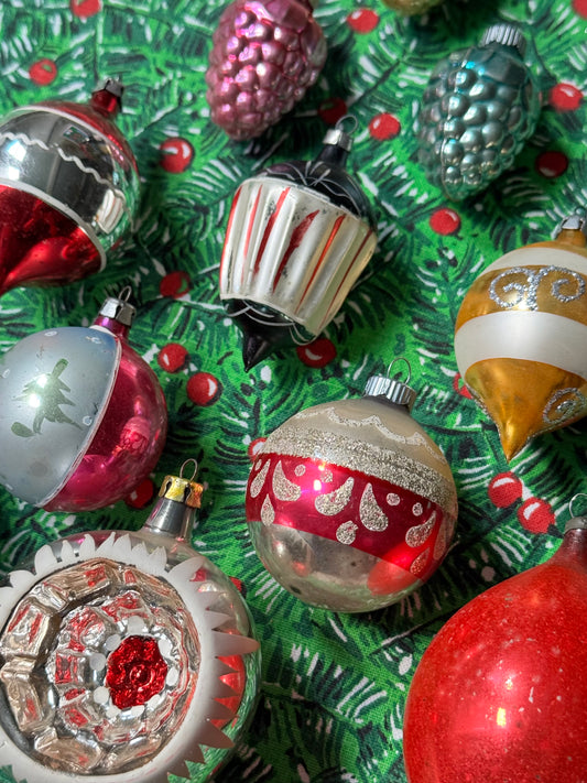 Set of 11 Vintage Glass Ornaments