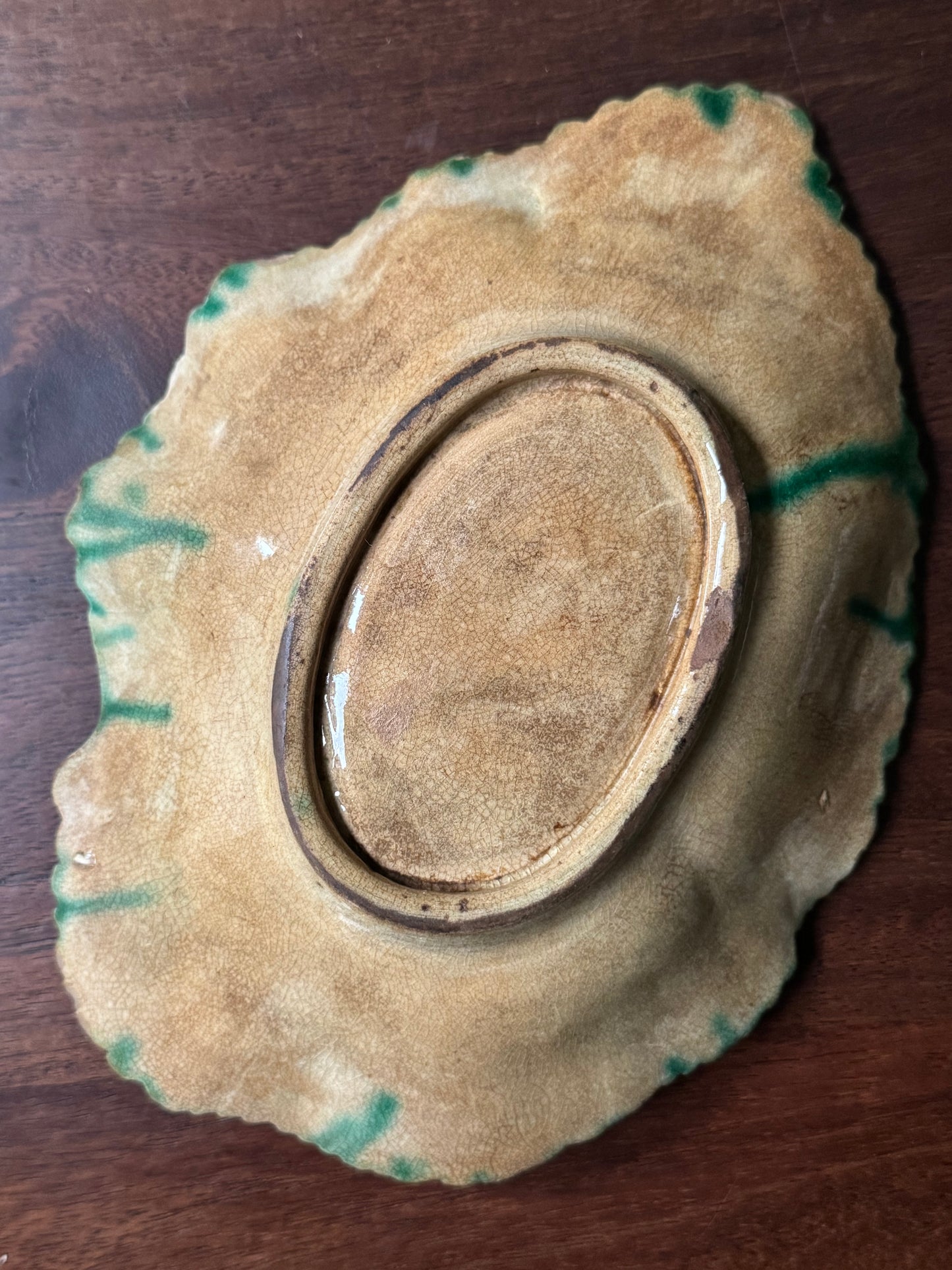 Antique Majolica Begonia Leaf