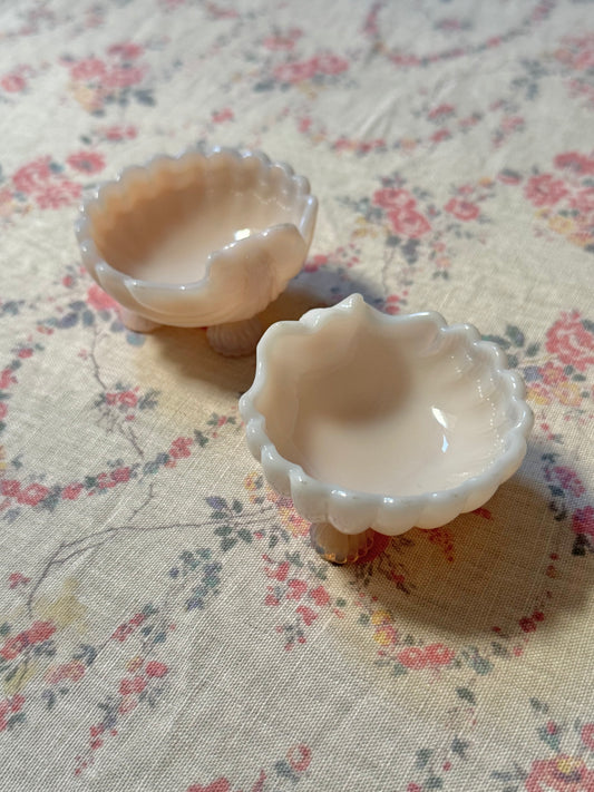 Pair of Pink Seashell Salt Cellars