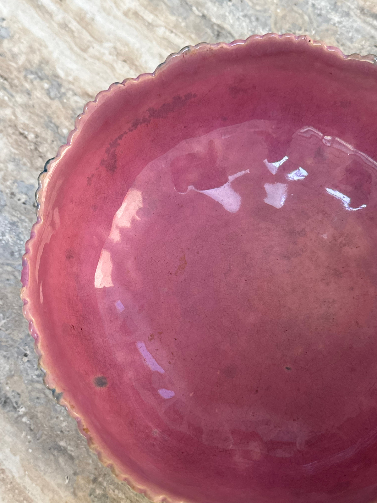 Antique Majolica Shell Bowl