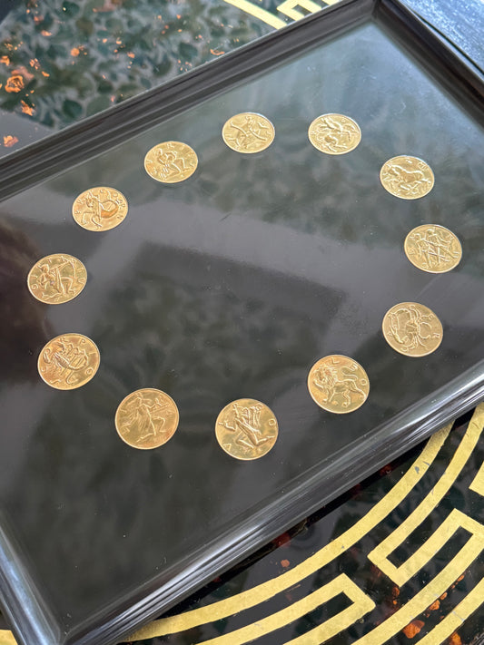 Vintage Couroc Zodiac Drinks Tray
