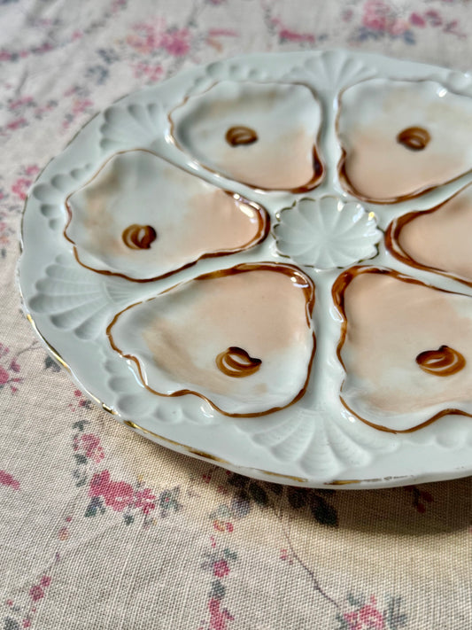 Pink Antique Oyster Plate