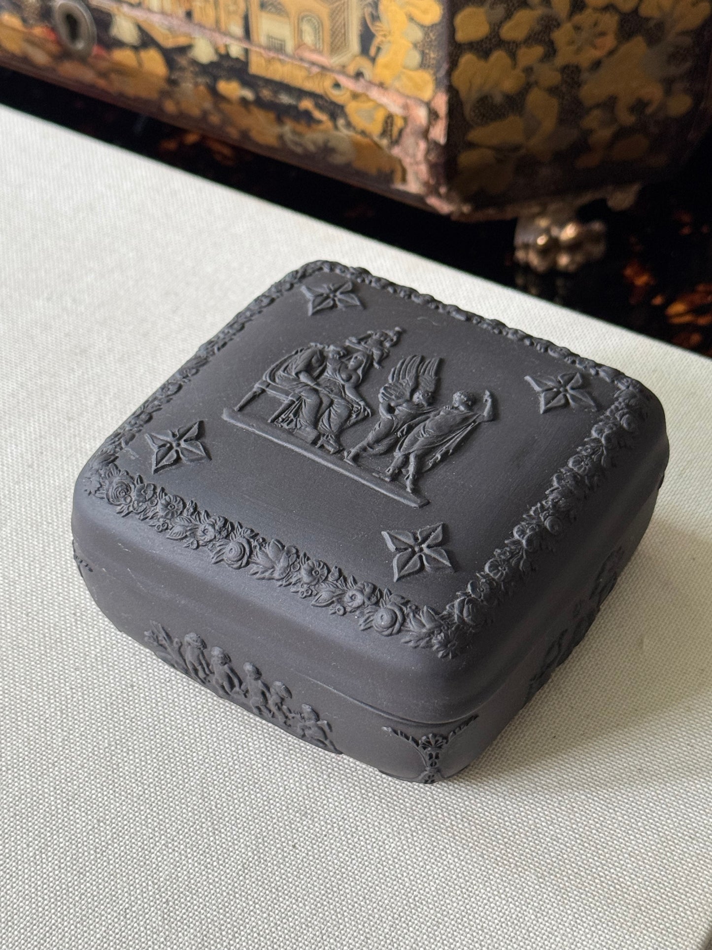 Wedgwood Black Basalt Square Box