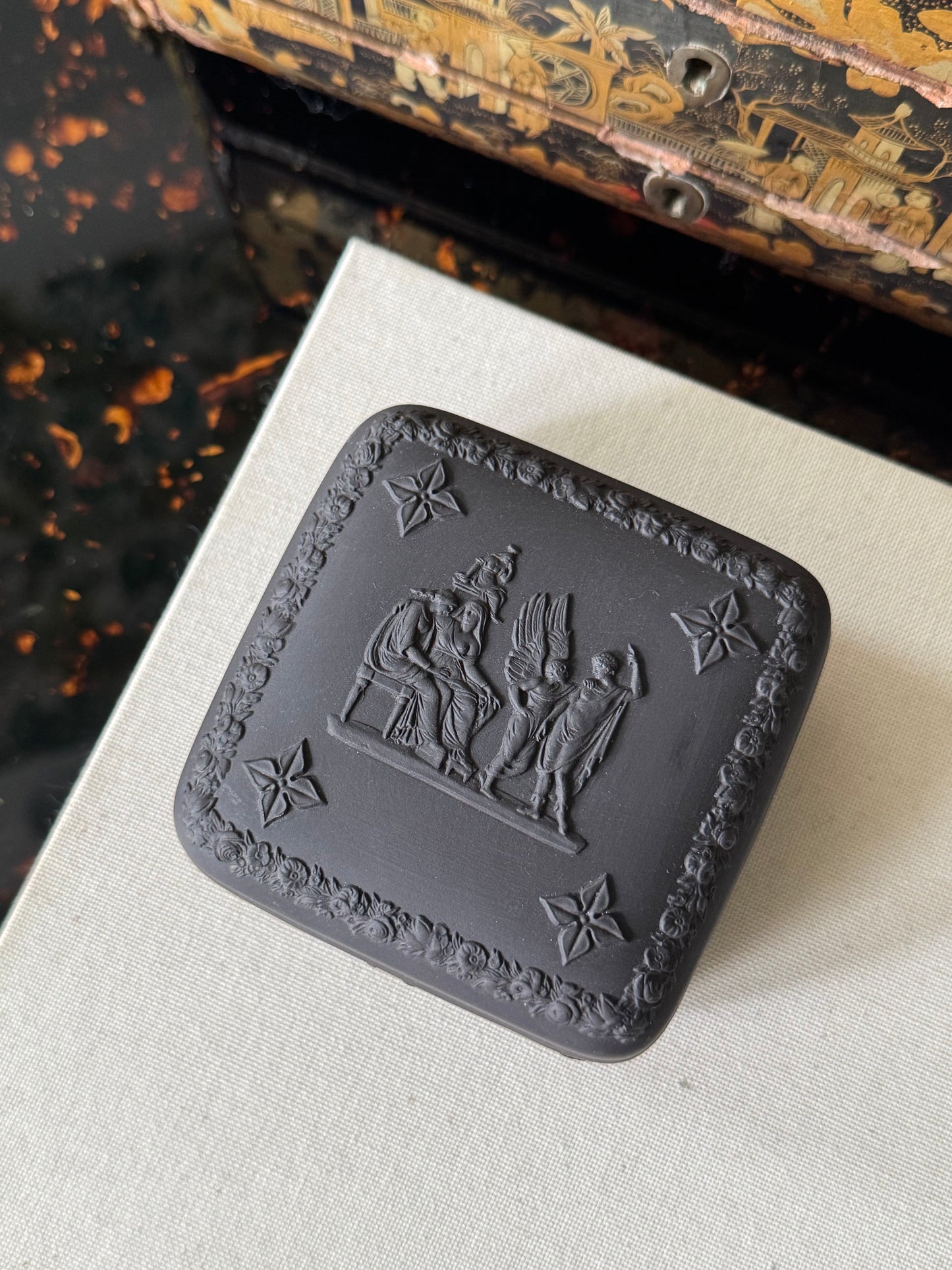 Wedgwood Black Basalt Square Box