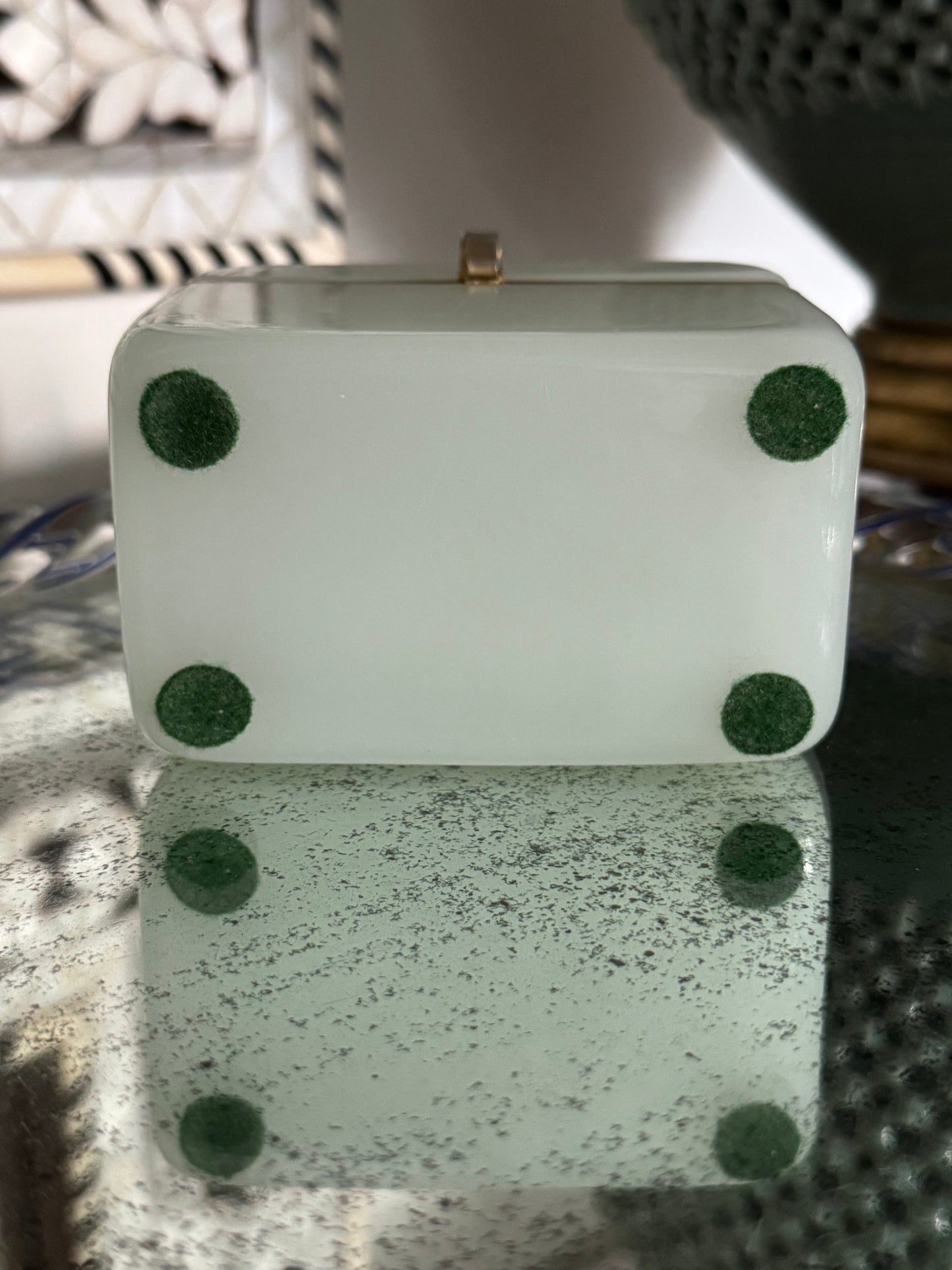 Antique French Opaline Casket Box with Crown