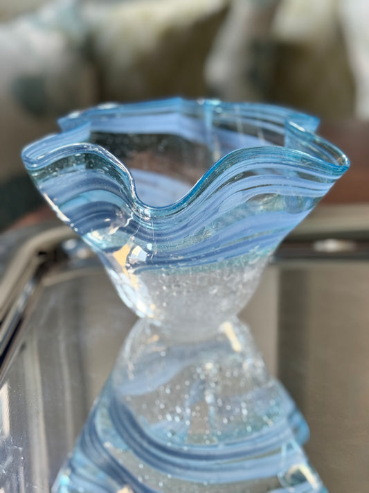 Signed Murano-style Ruffle Bowl