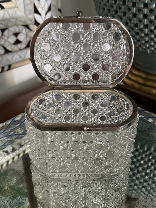 Vintage Glass Casket Box
