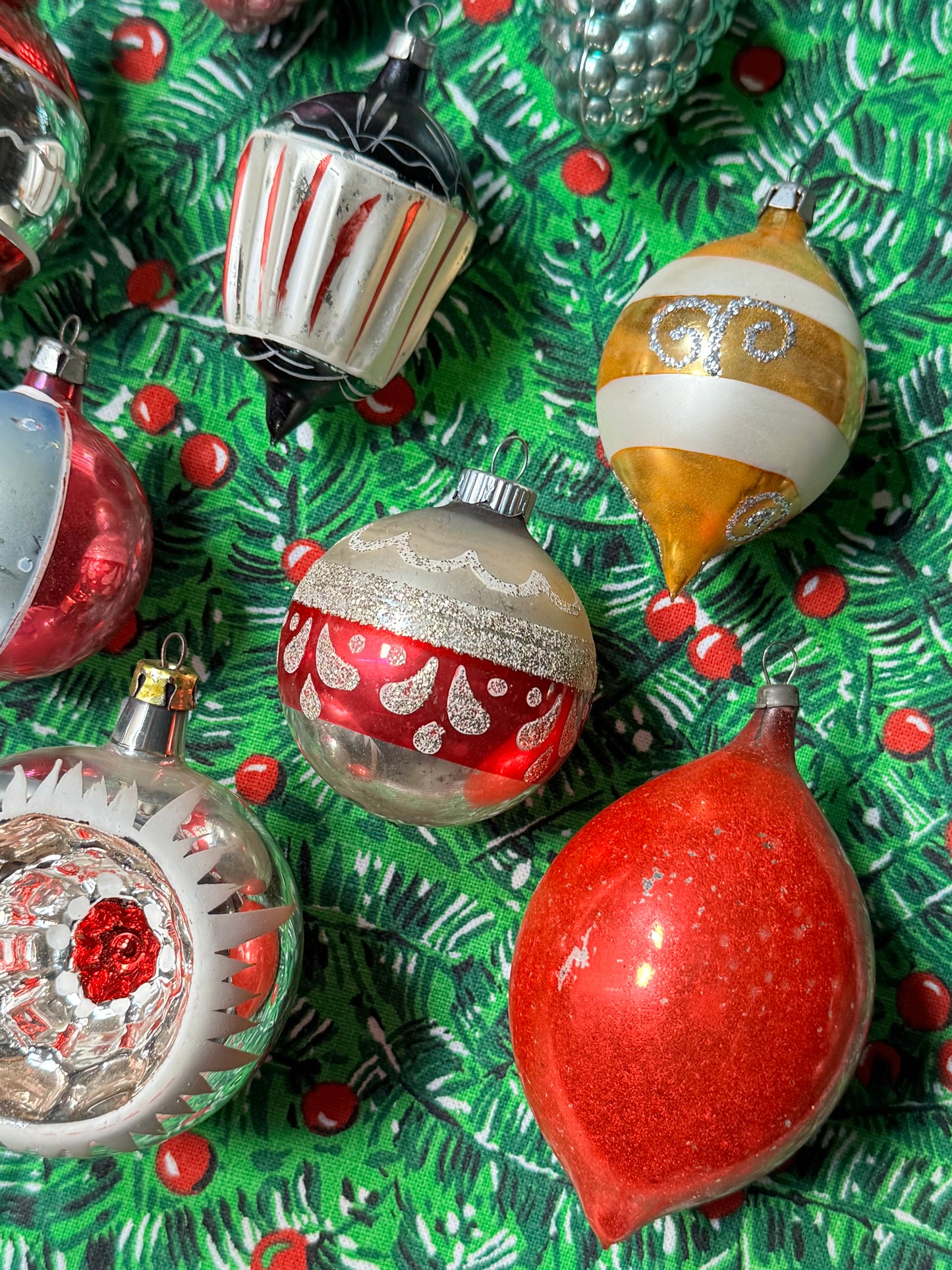 Set of 11 Vintage Glass Ornaments