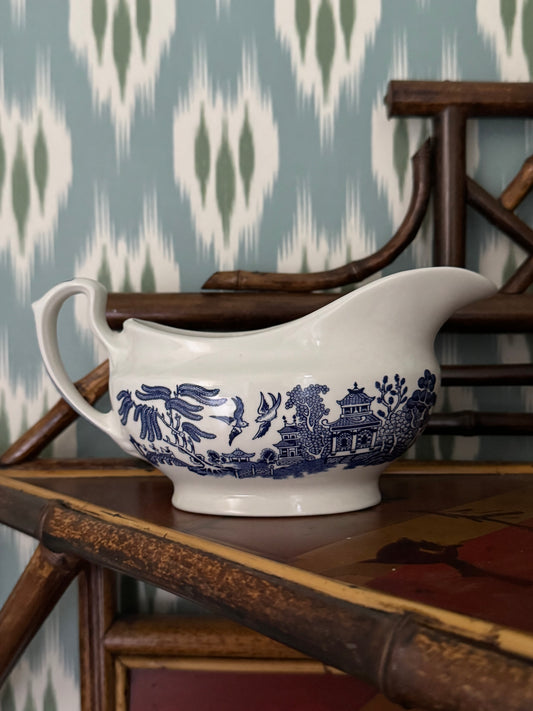 Churchill Blue Willow Gravy Boat
