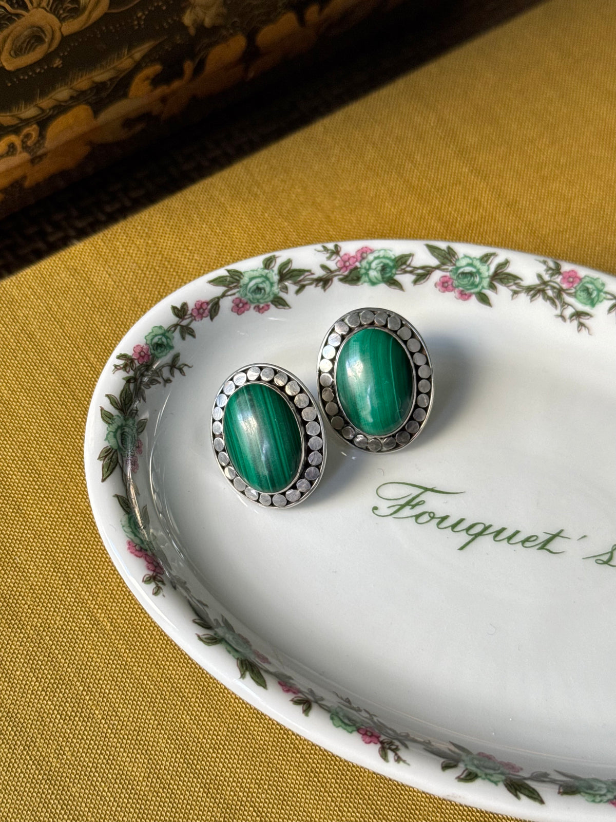 Silver & Malachite Earrings