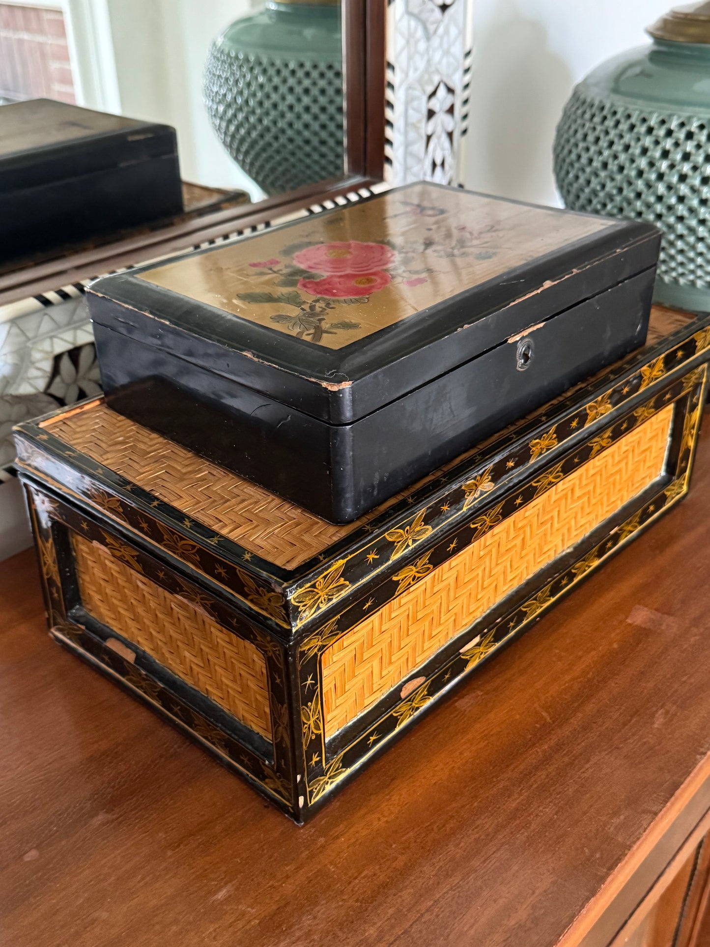 Japanese Floral Lacquer Box