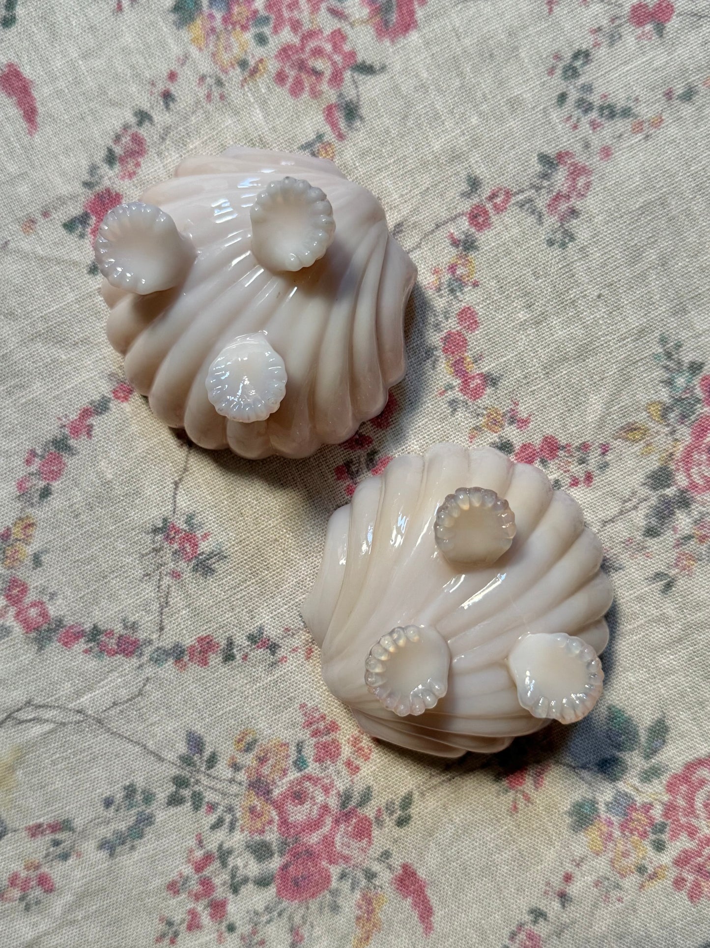 Pair of Pink Seashell Salt Cellars