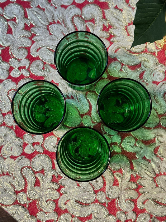 Wavy Emerald Highball Glasses (4)