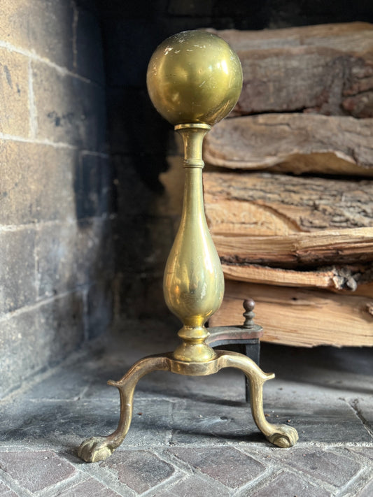 Pair of Vintage Brass Andirons