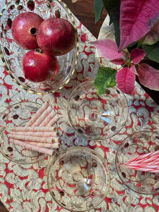 Gilt Strawberry Dessert Serving Set