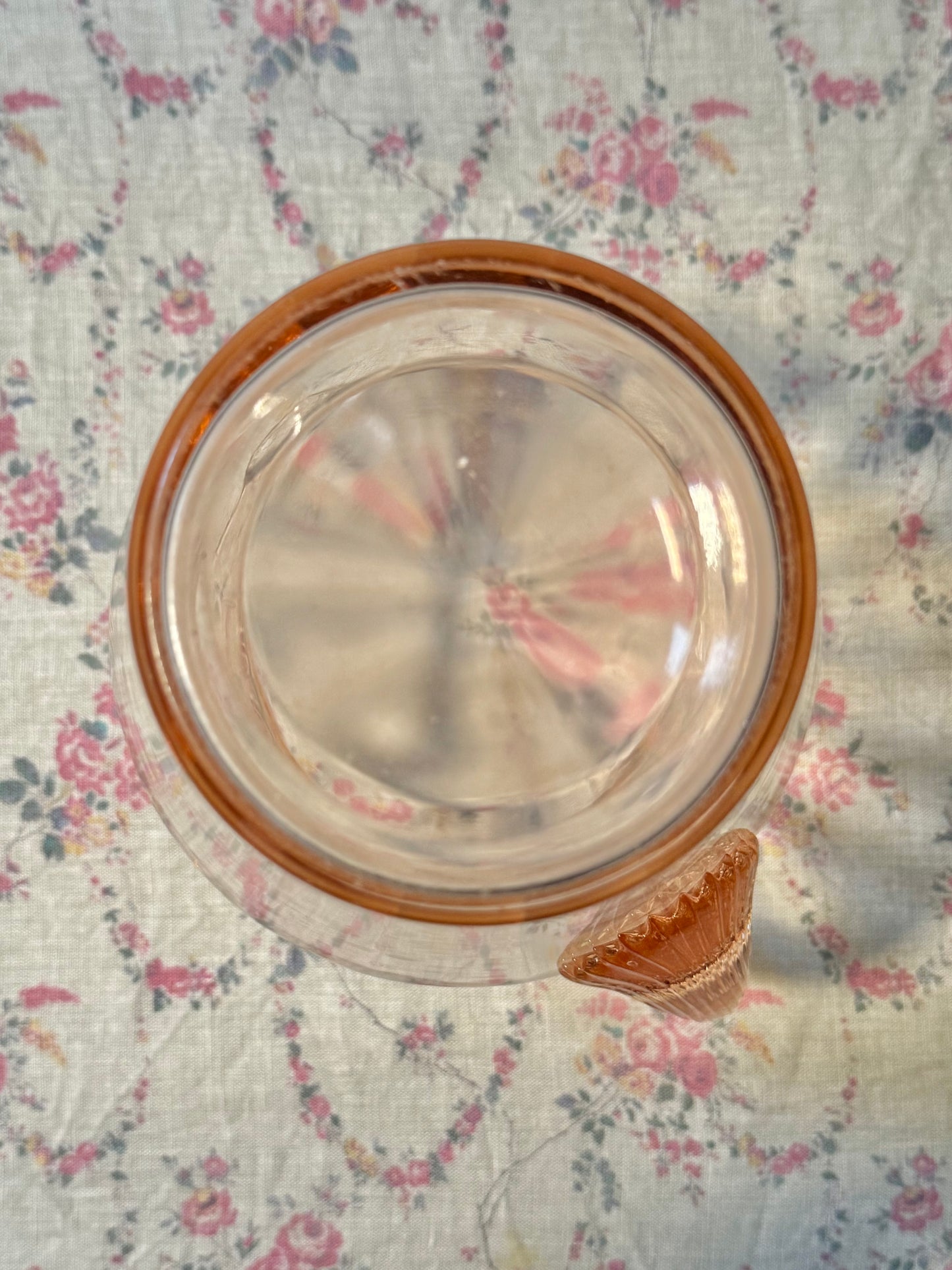 Pink Optic Glass Pitcher