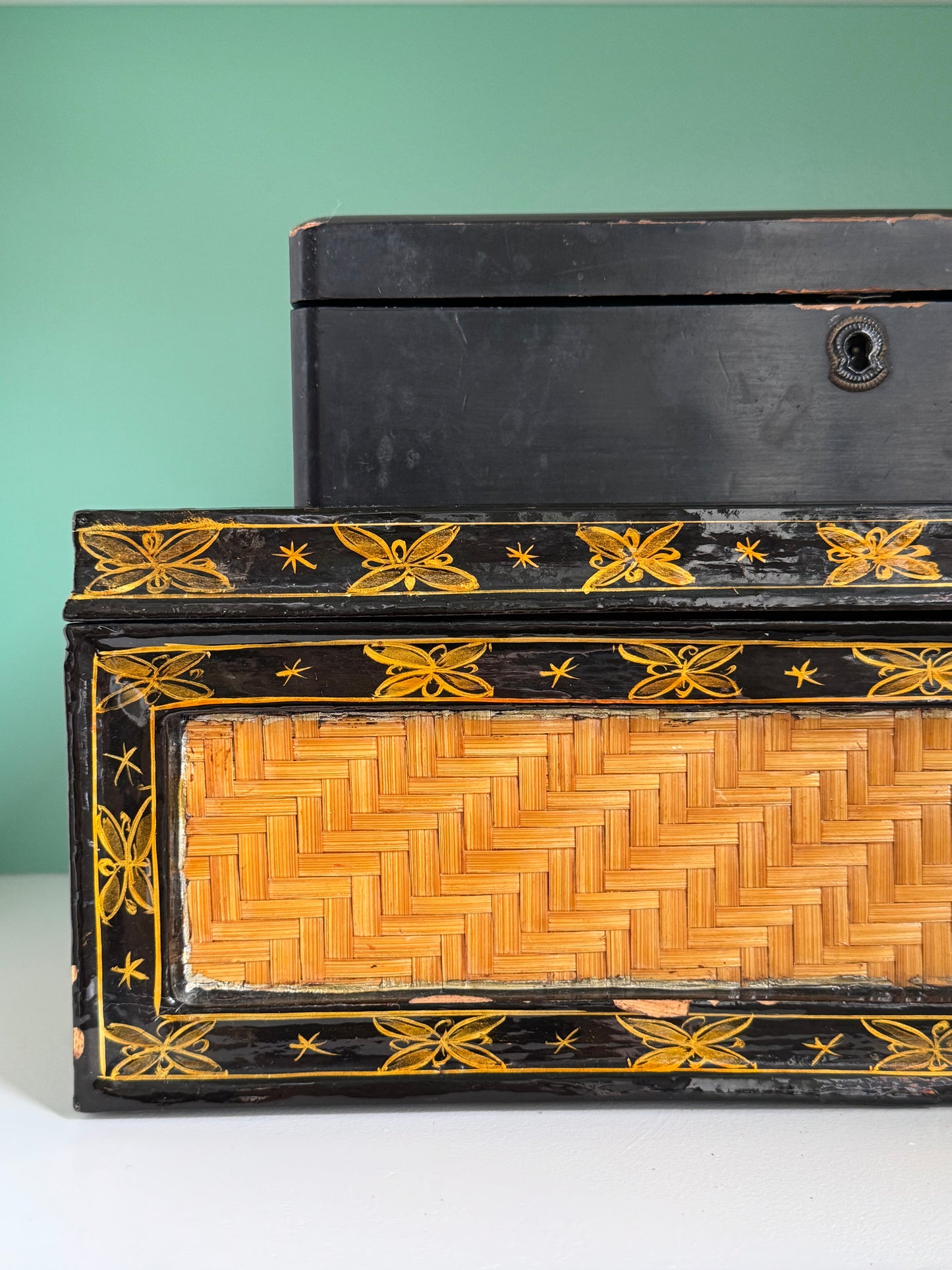 Large Rattan and Lacquer Box
