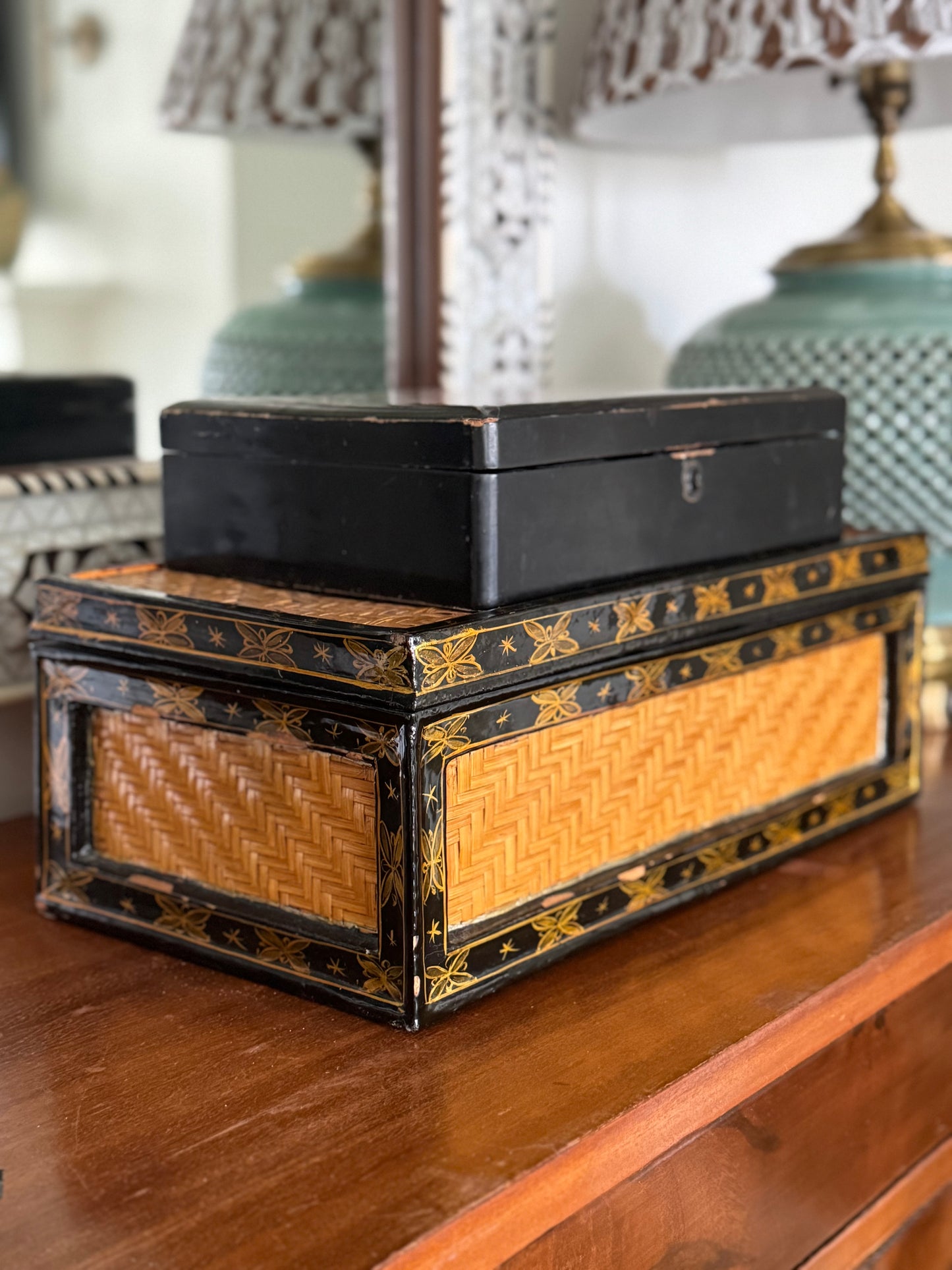 Japanese Floral Lacquer Box