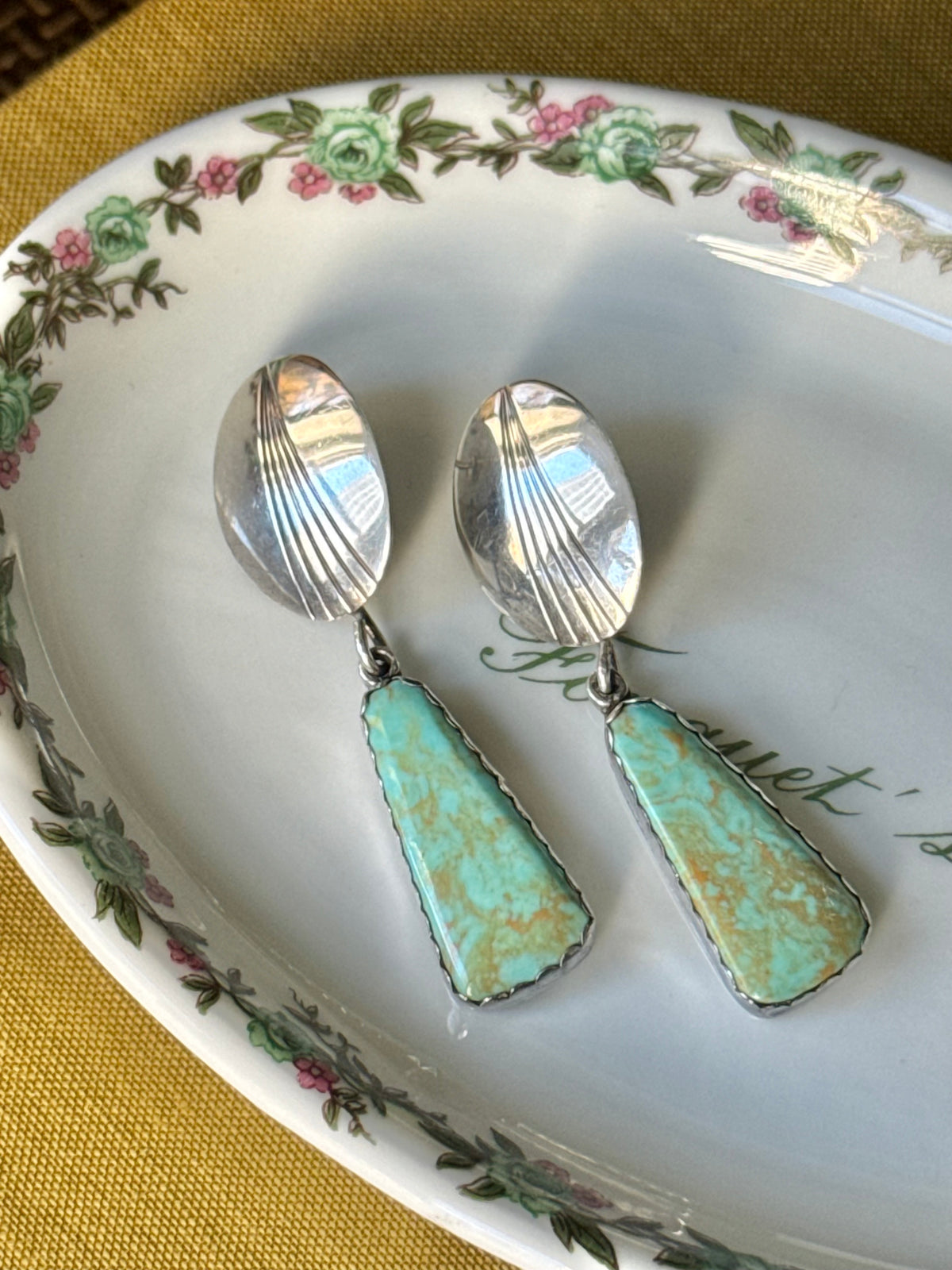 Silver & Turquoise Drop Earrings