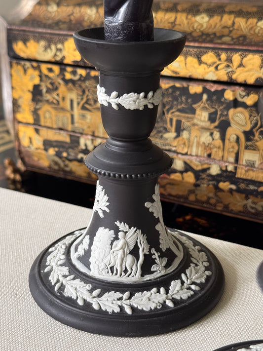 Pair of Wedgwood Jasperware Candlesticks