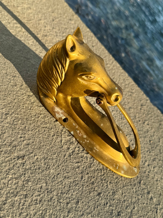 Vintage Brass Horse Doorknocker