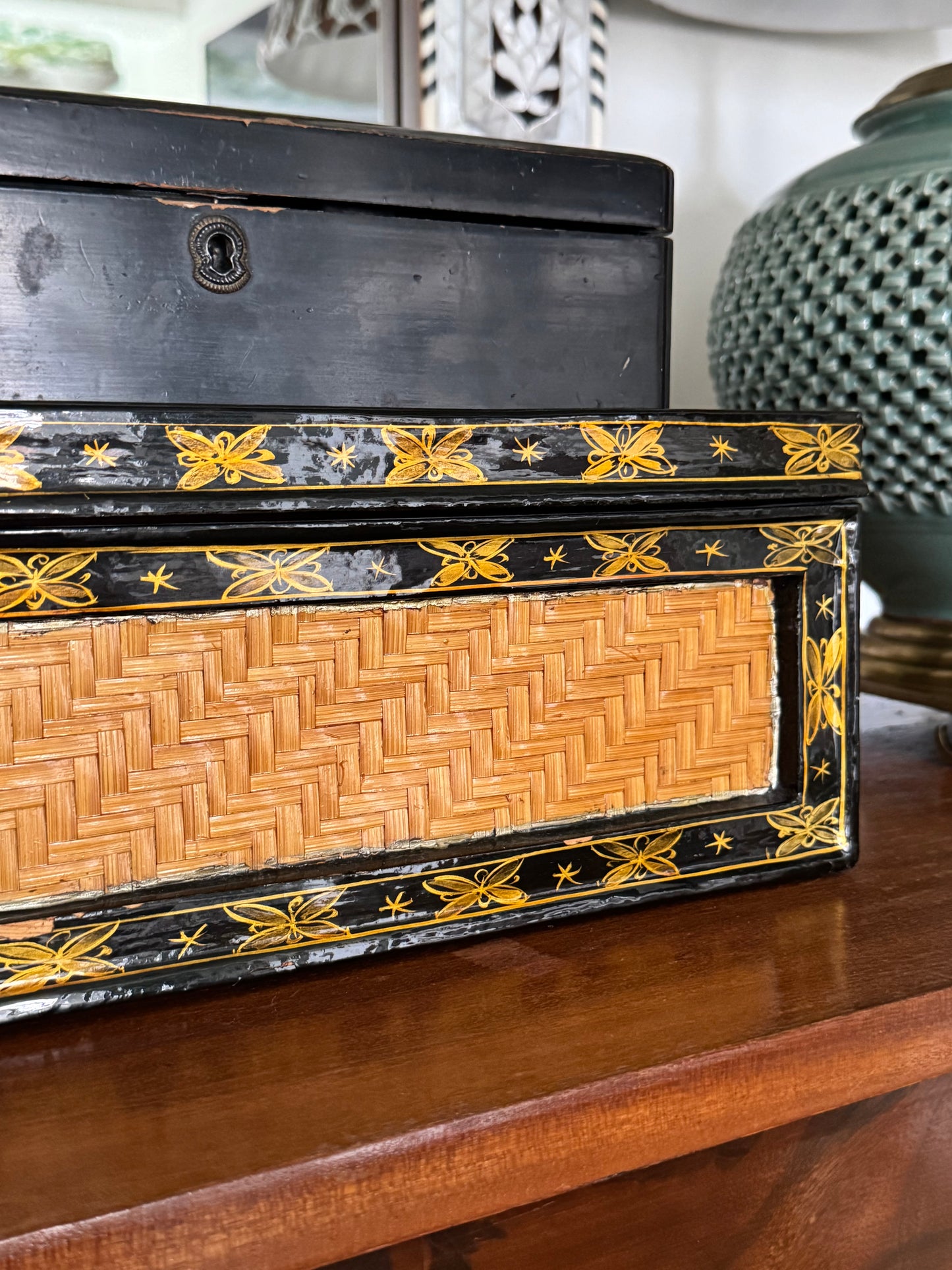 Japanese Floral Lacquer Box