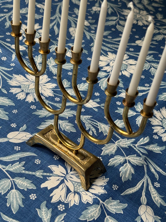 Midcentury Vintage Brass Menorah