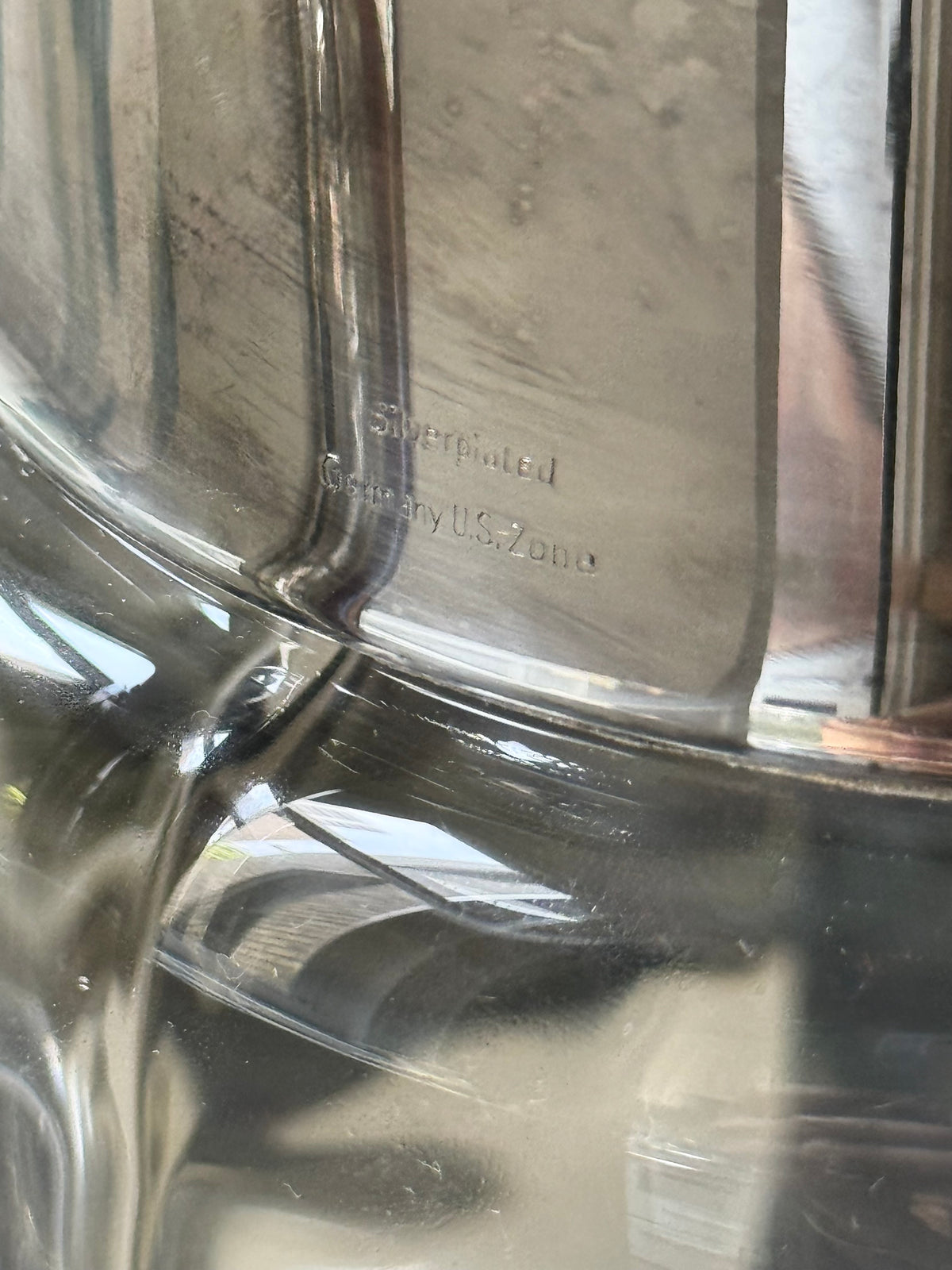 Silverplate & Optic Glass Pitcher (Large)