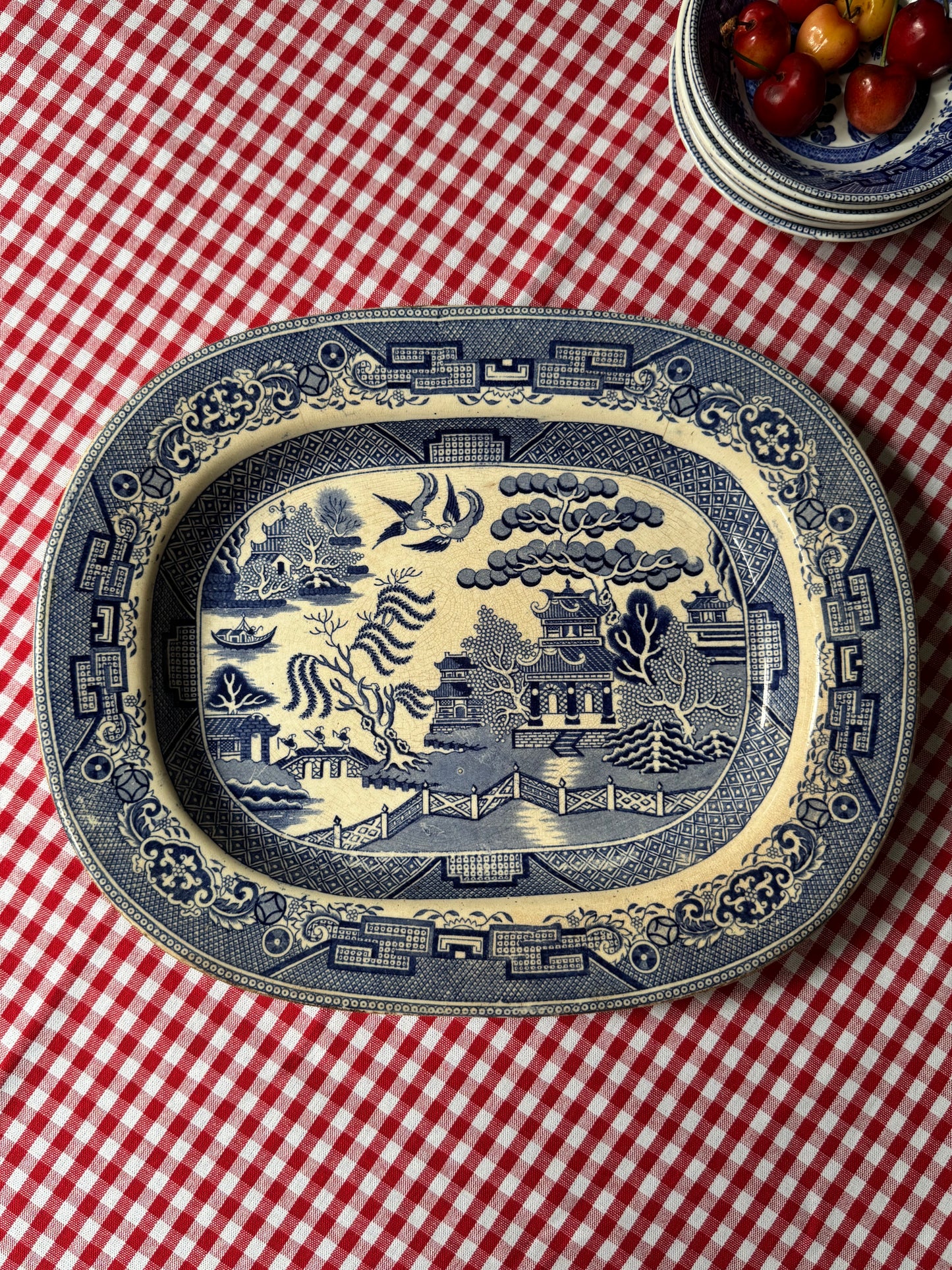 Antique Blue Willow Platter