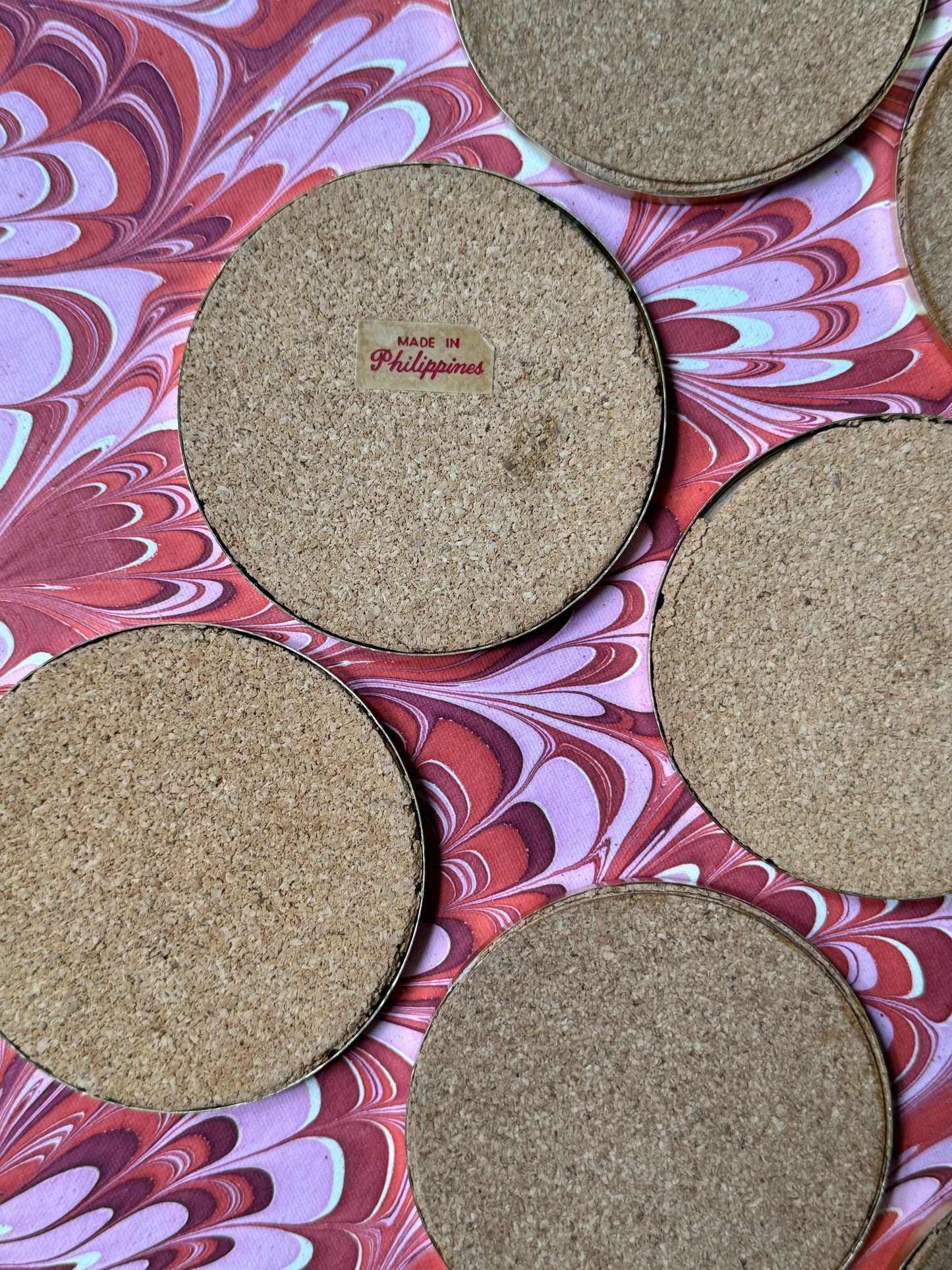 Vintage Capiz Shell Coaster Set