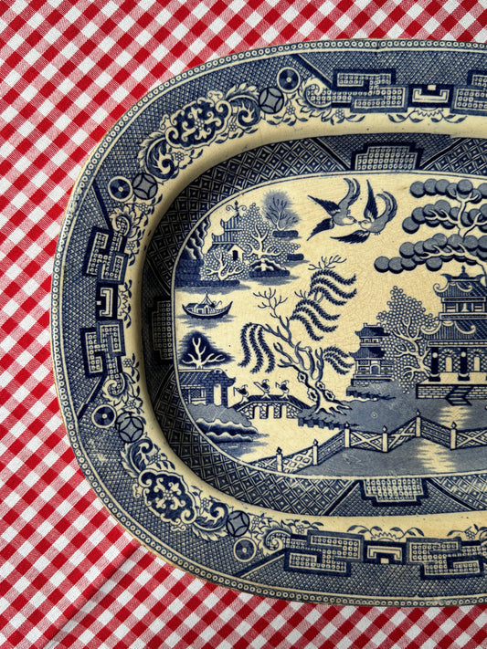 Antique Blue Willow Platter