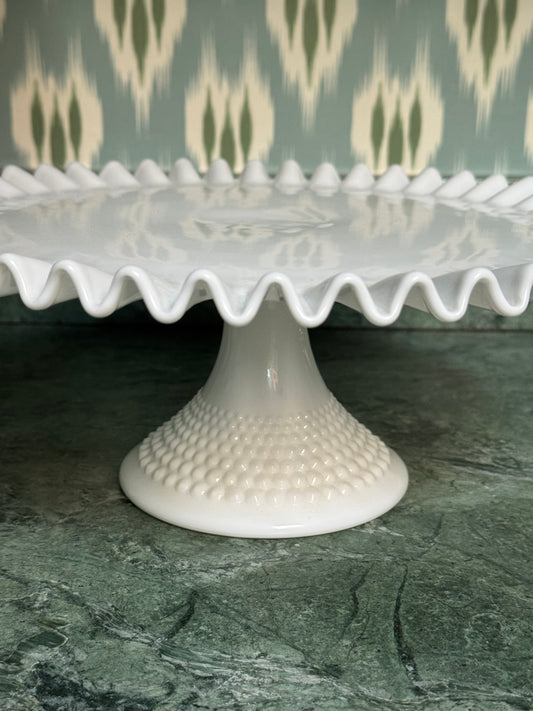 Hobnail Milk Glass Cake Stand
