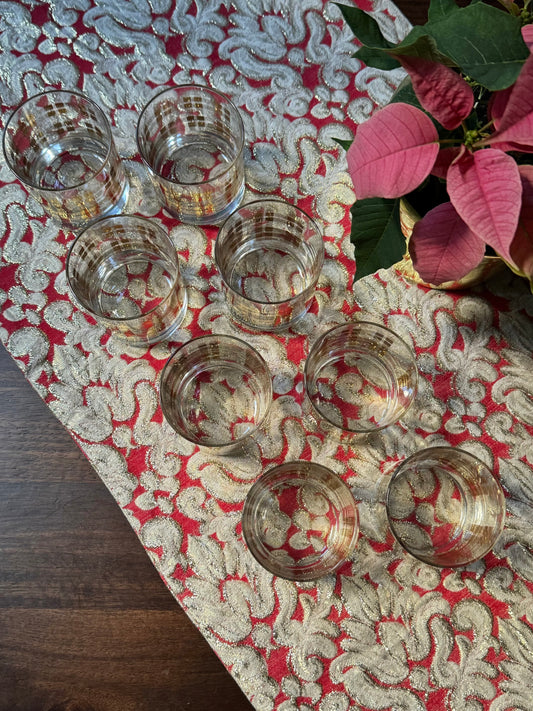 Gold Tartan Rocks Glasses (8)