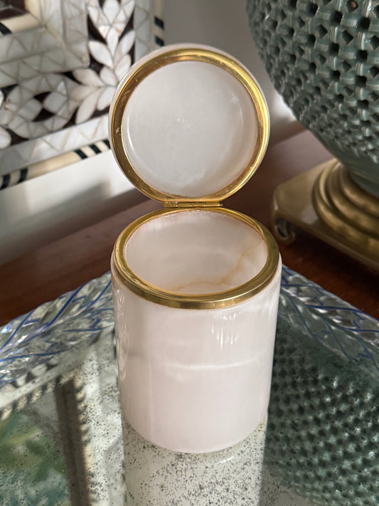 Vintage Italian Alabaster Stone Casket Box