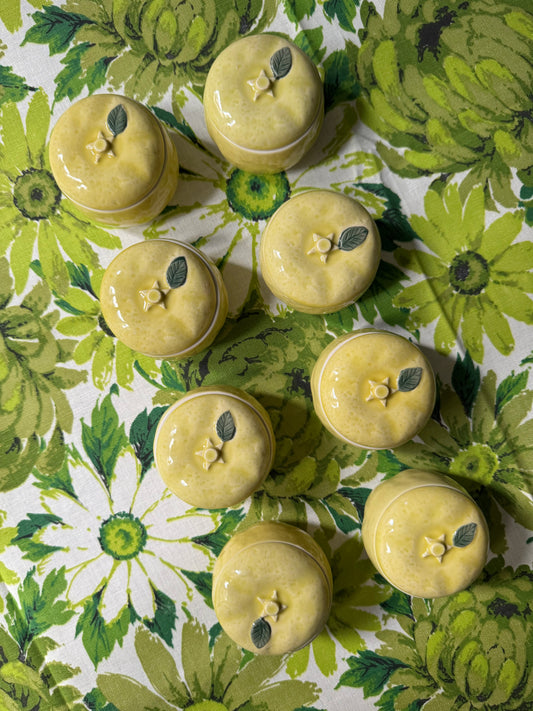 Set of 8 Lidded Porcelain Lemon Jars