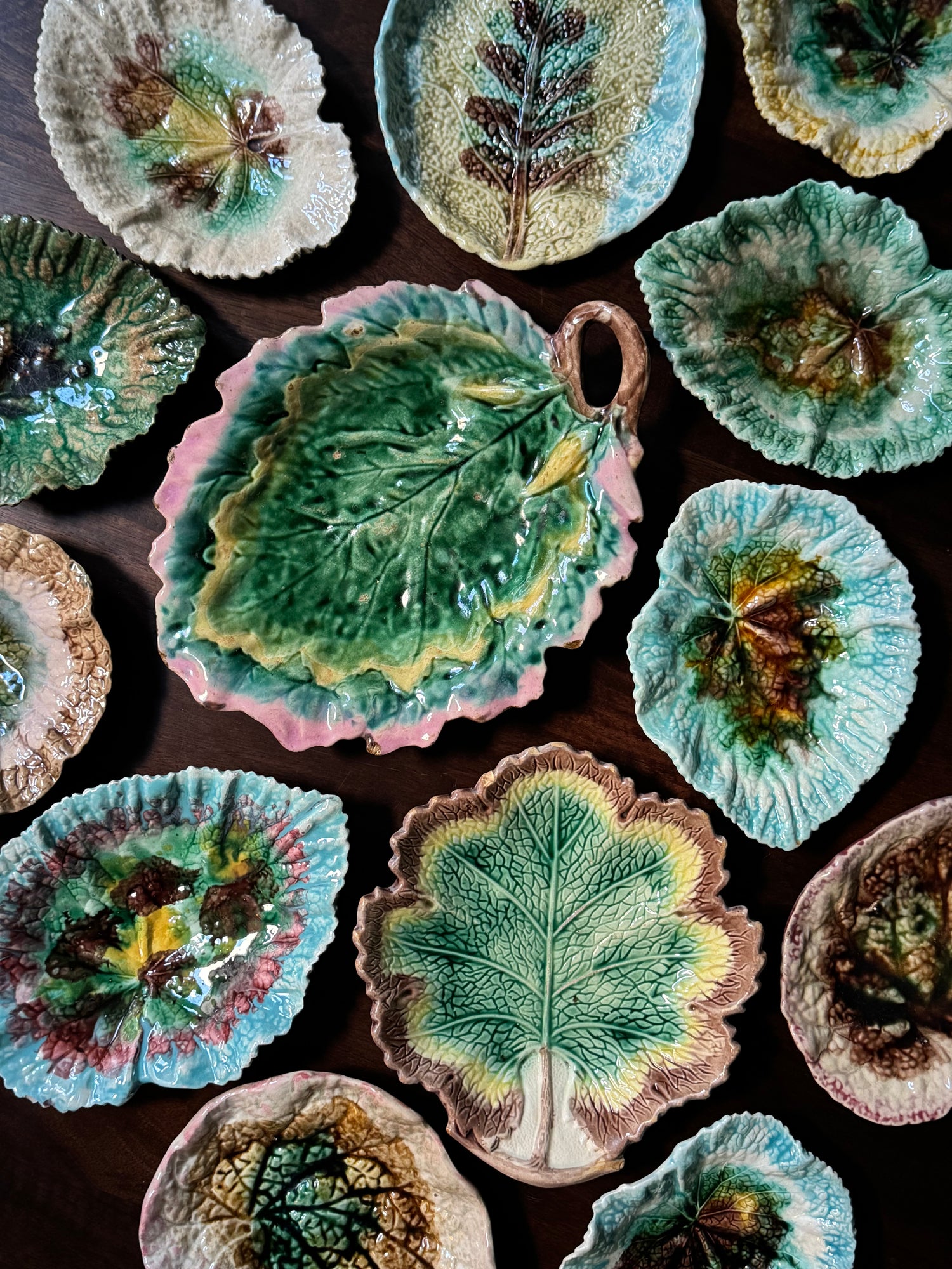 Antique Majolica Leaves