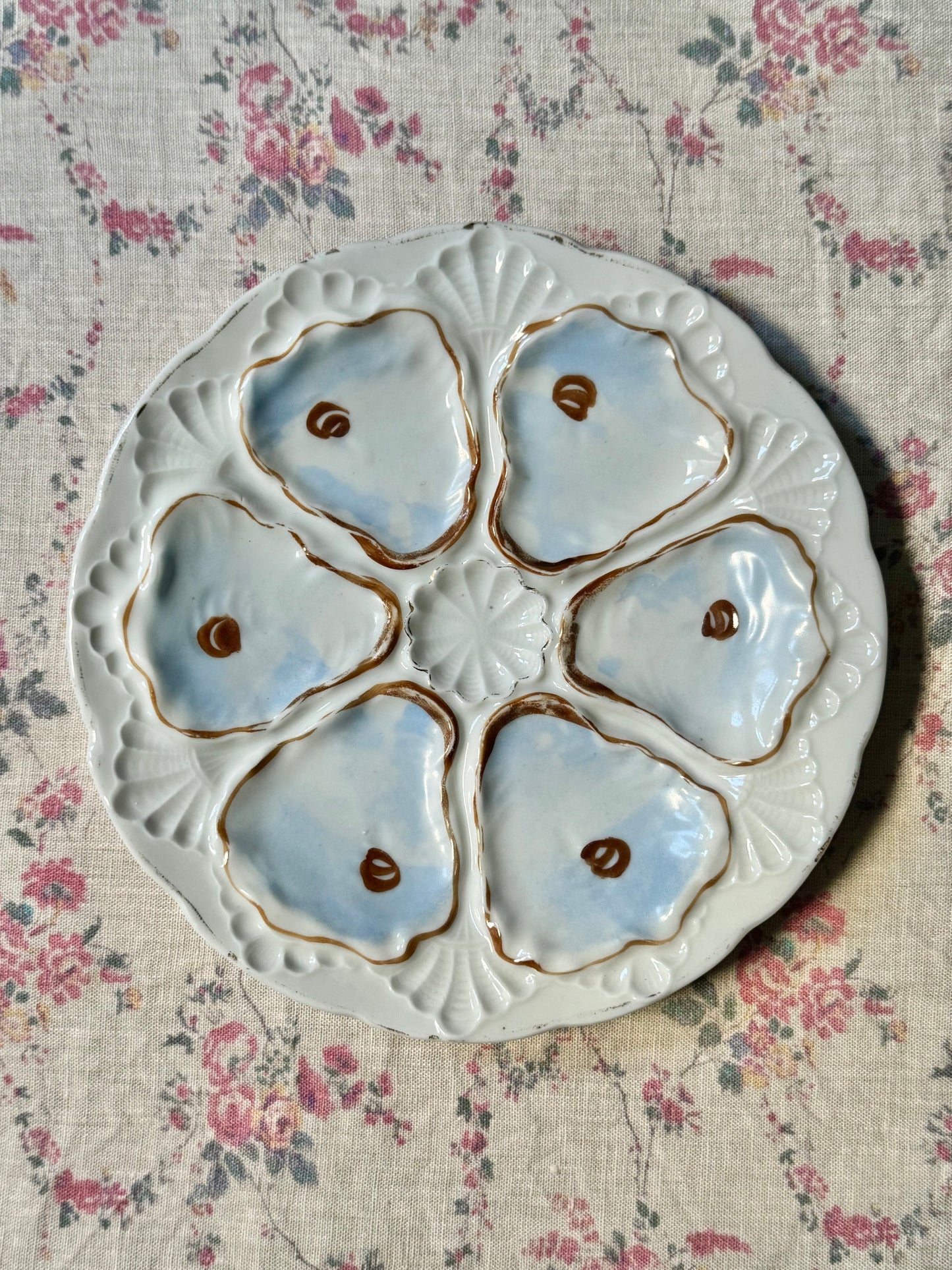 Blue Antique Oyster Plate