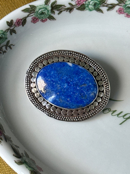 Silver & Lapis Brooch