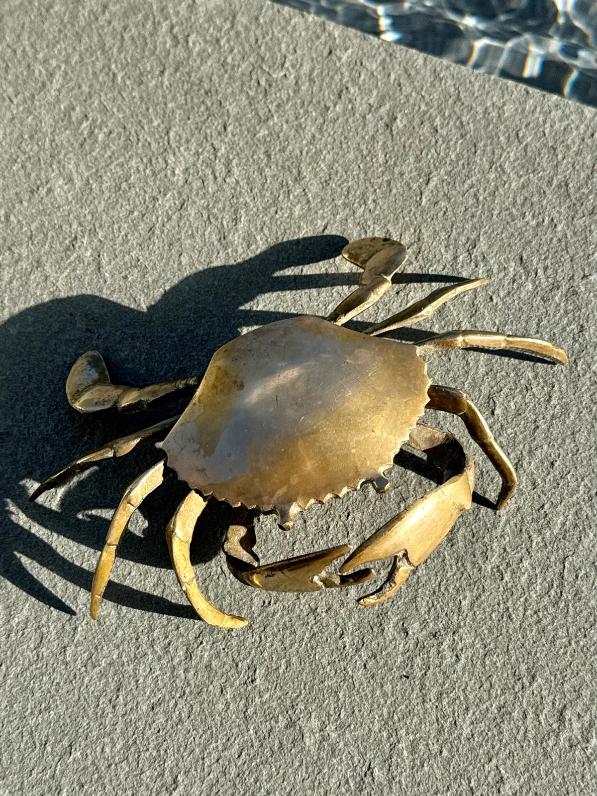 Vintage Brass Crab Box
