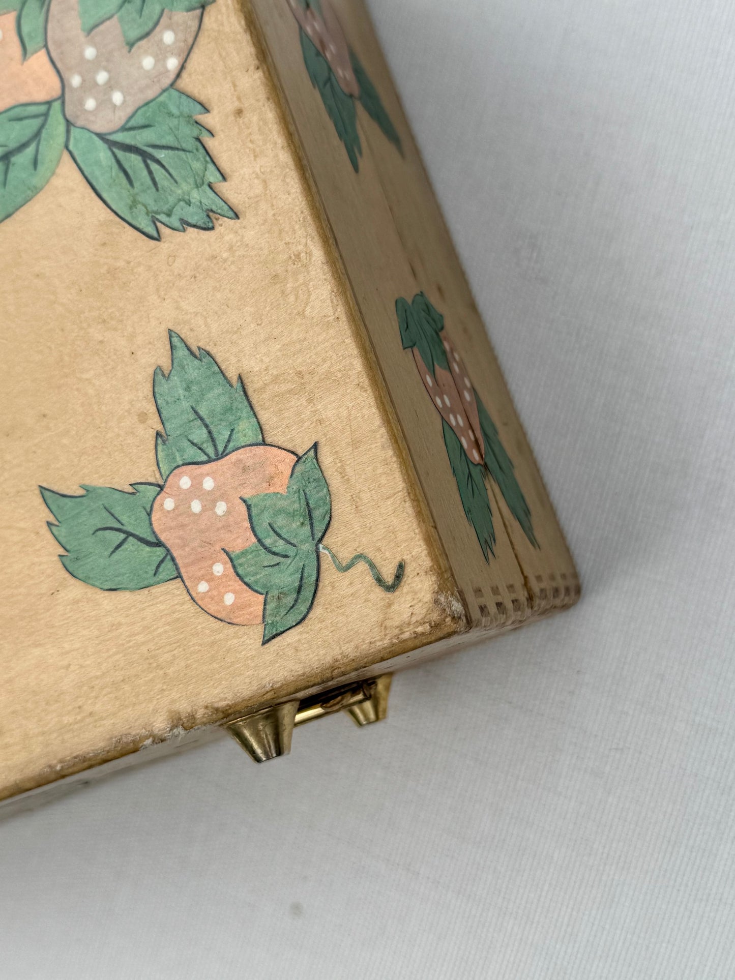 Vintage Wooden Box Purse with Lucite Handles