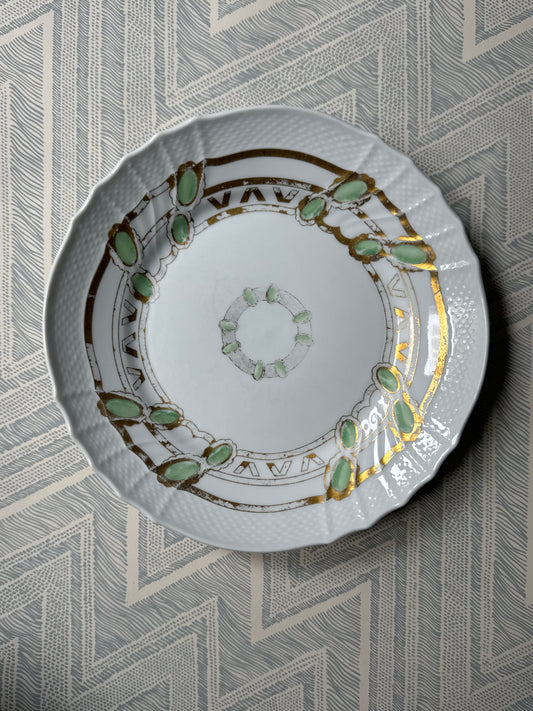 Green Gilt Ginori Plate