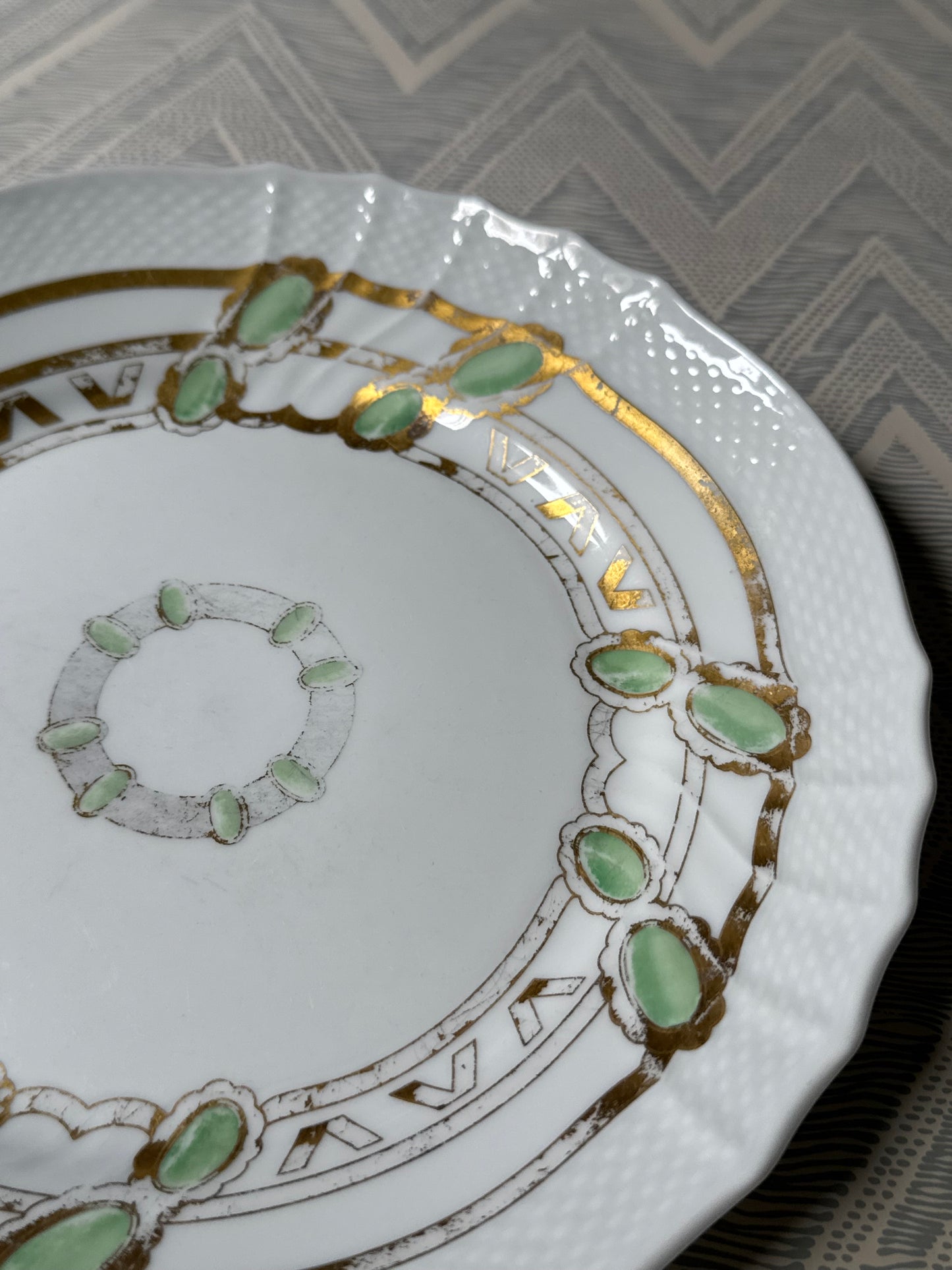 Green Gilt Ginori Plate