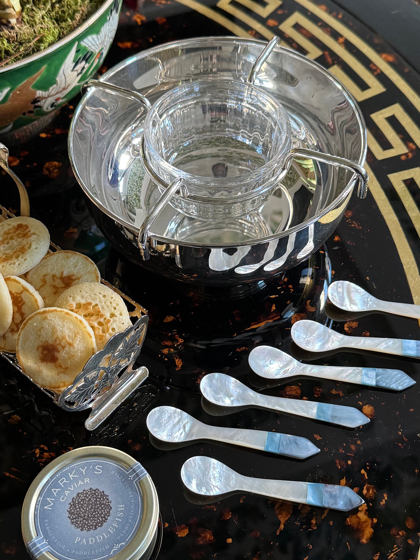 Silverplate Caviar Serving Bowl