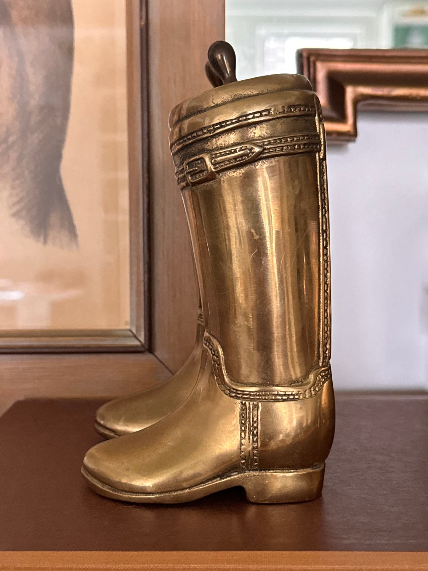 Brass Riding Boot Bookends