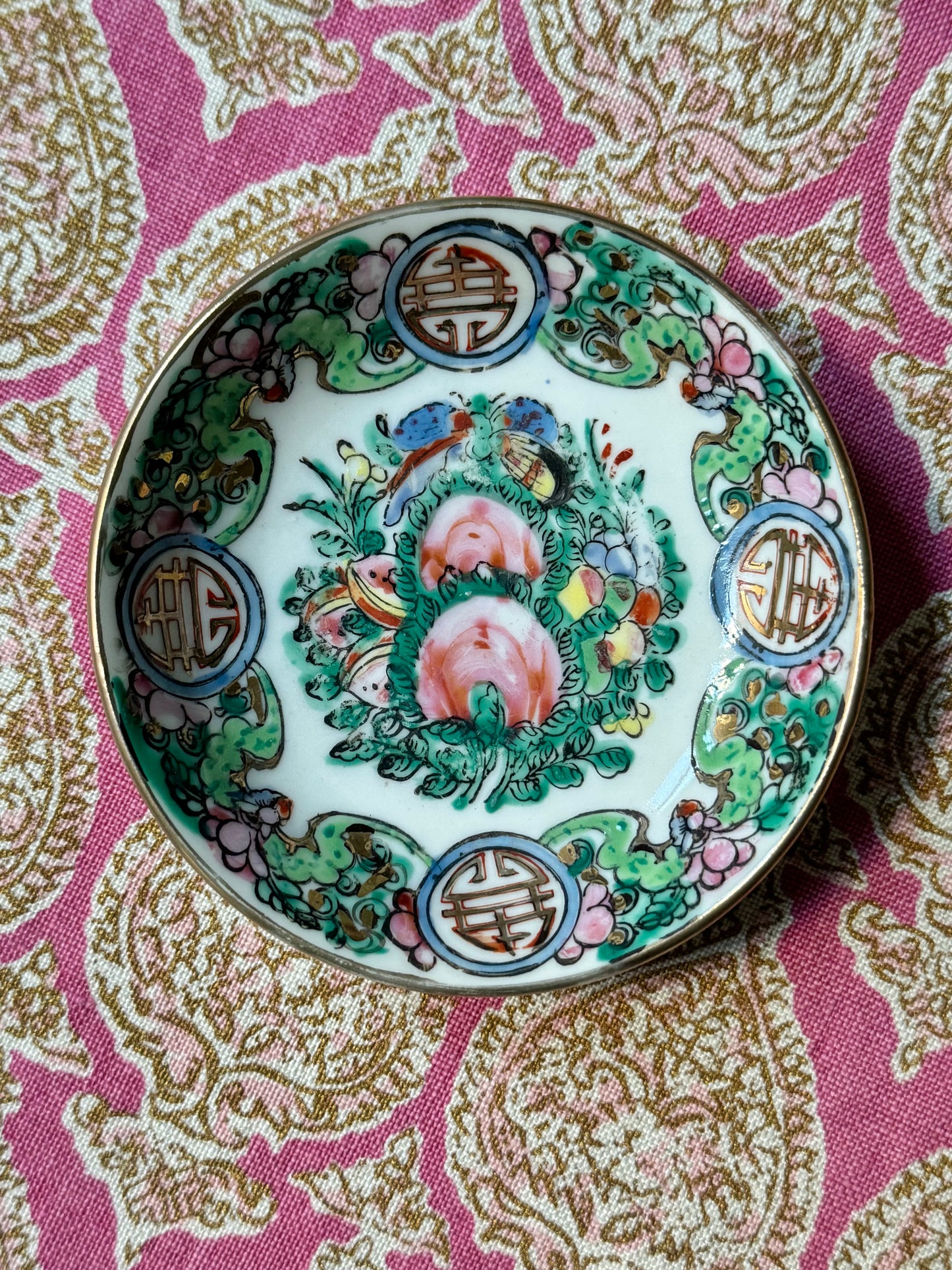 Vintage Rose Canton Ring Dish (3.75”)