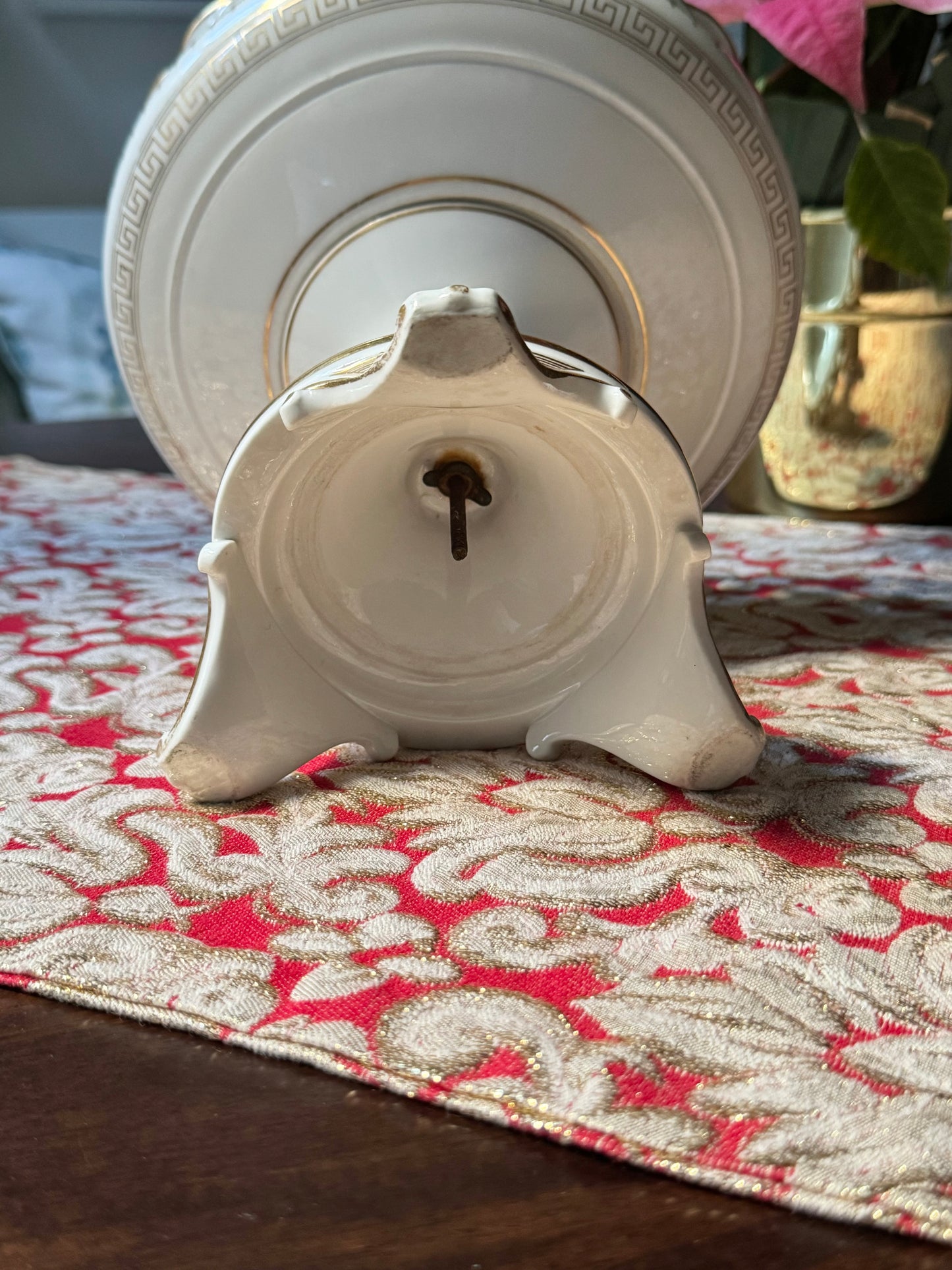 Antique French Porcelain Reticulated Compote