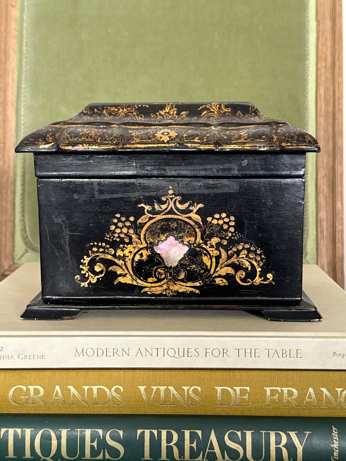 Antique Victorian Papier Mâché Box