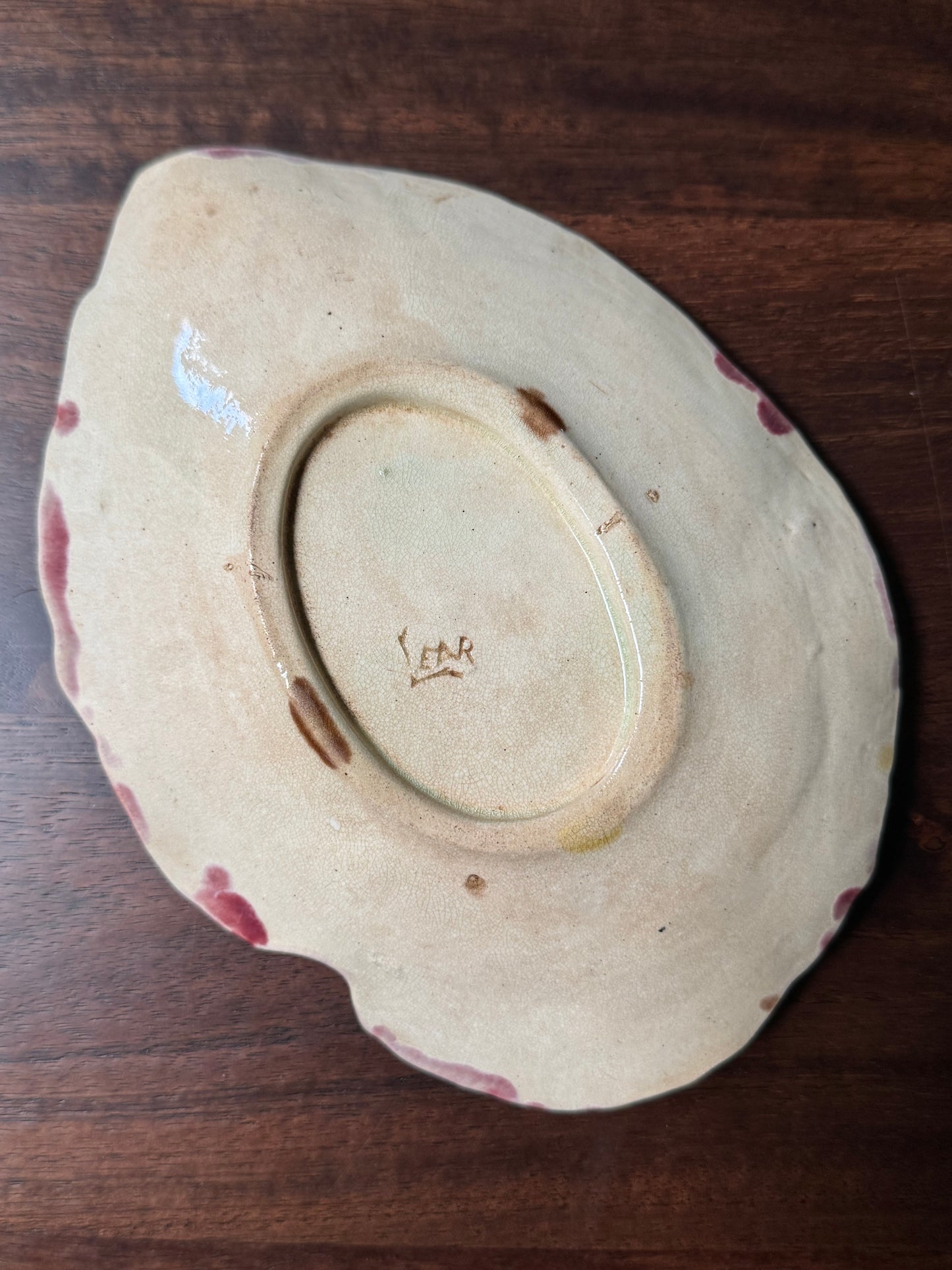 Antique Majolica Begonia Leaf
