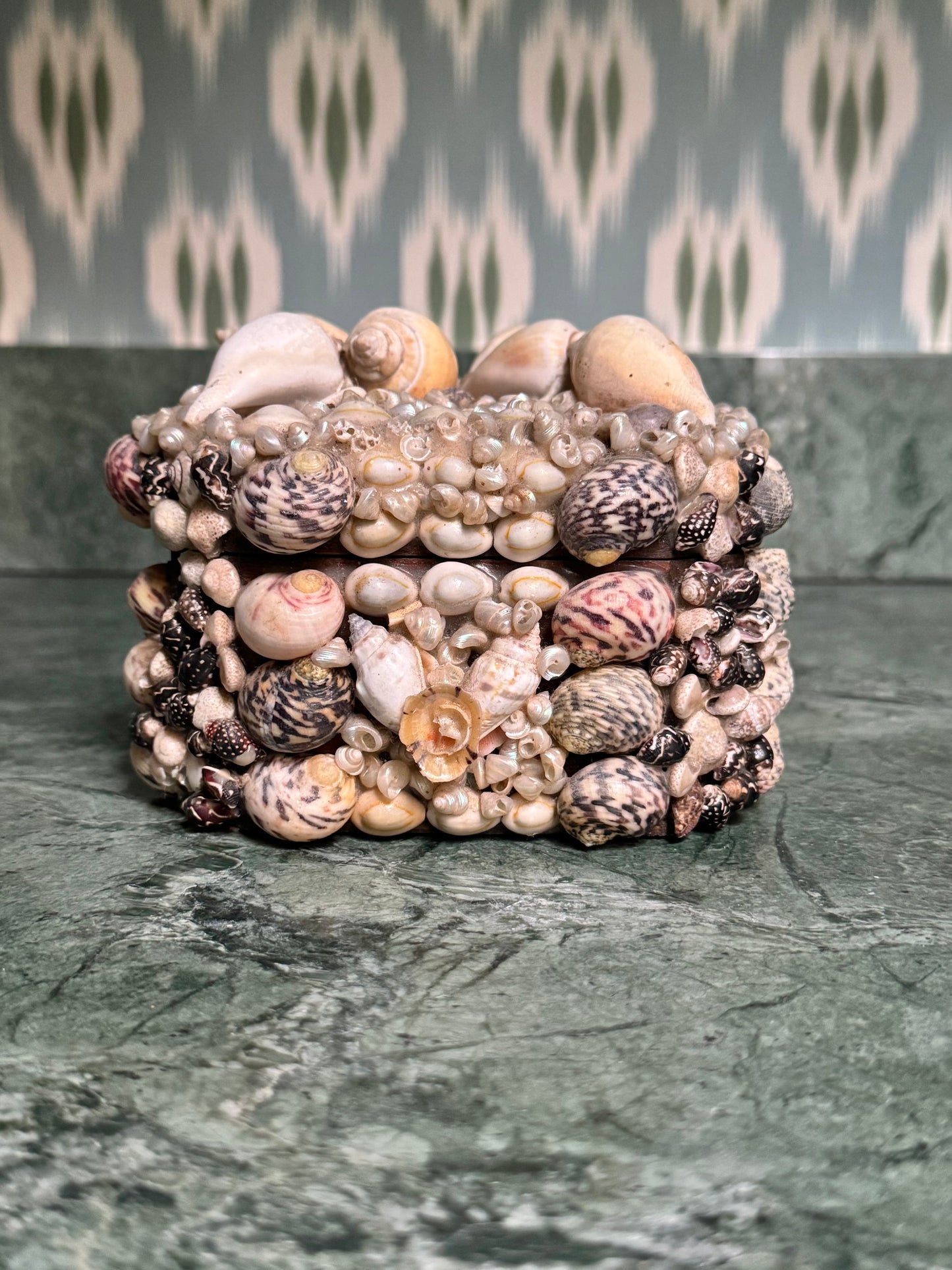 Wooden Shell Encrusted Box